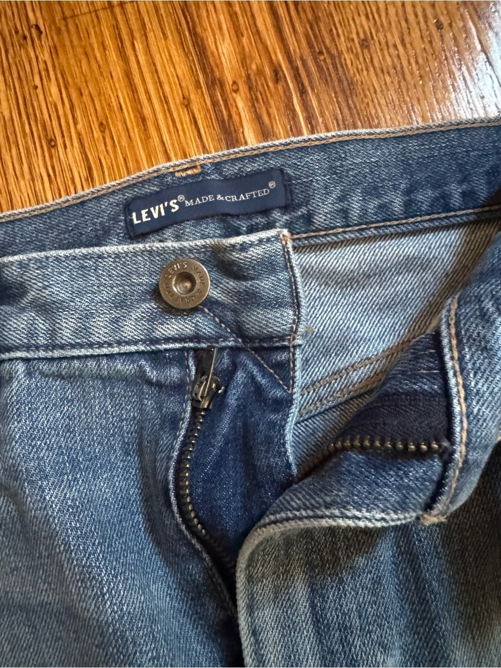 Levi’s Made & Crafted Fringe Denim Mini Skirt Raw Hem Y2K - Picture 3 of 7
